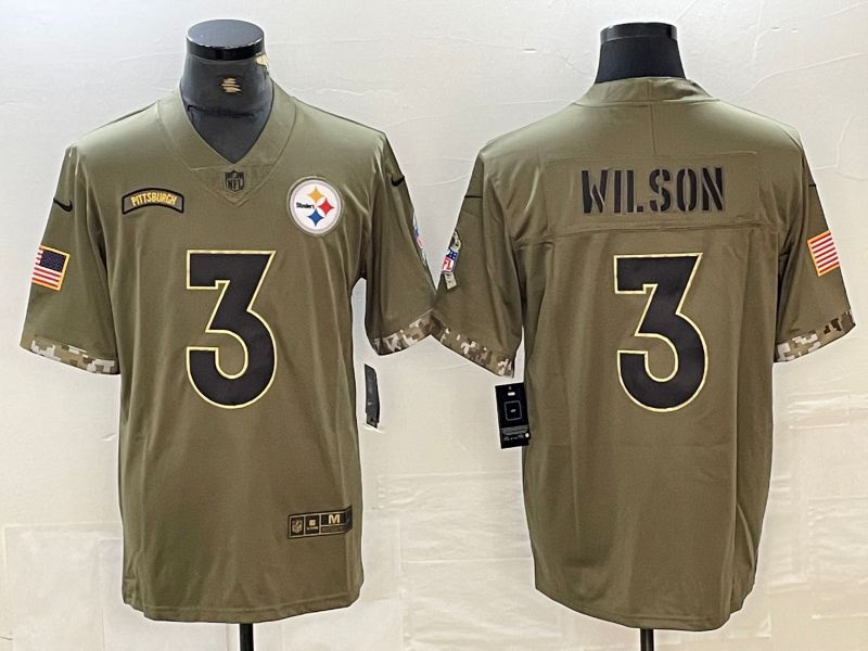 Men Pittsburgh Steelers #3 Wilson 2024 Nike Green Limited NFL Jersey